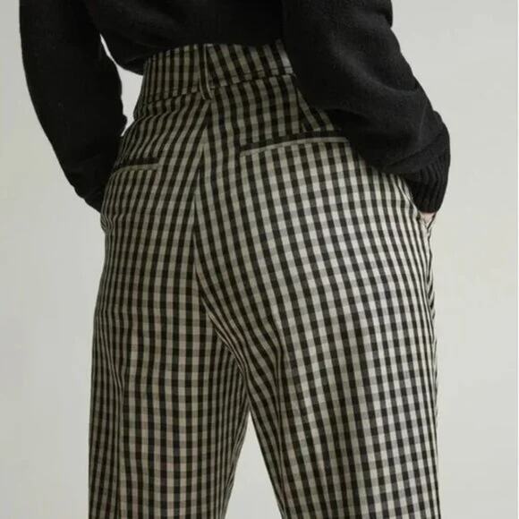 Everlane The Tencel Way High Taper Pant in Black Gingham Check 6 - Picture 8 of 8